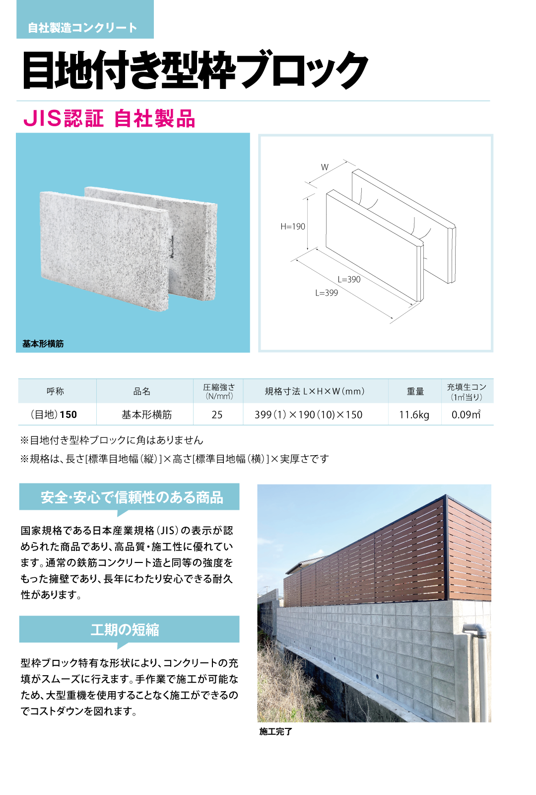 目地付き型枠ブロック